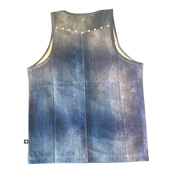 Andrew Christian Stretch Denim Tank Indigo Blue Large - Picture 3 of 6